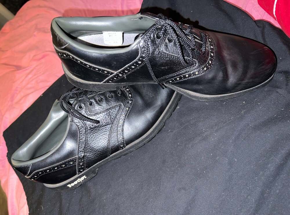 FootJoy Greenjoys Leather Oxford Golf Shoes Mens 11.5 45534 Black